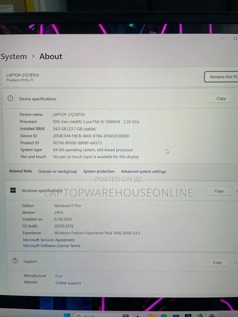Laptop Acer Predator Helios 16 24GB Intel Core I9 SSD 1T
