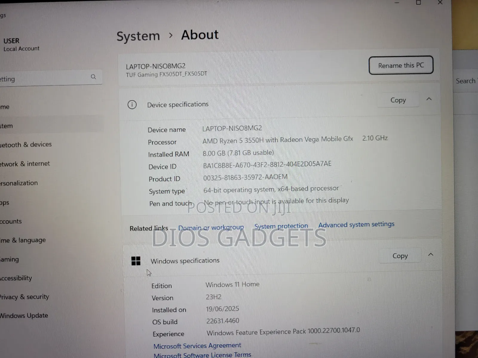 Laptop Asus TUF Dash F15 16GB AMD Ryzen 5 SSD 512GB