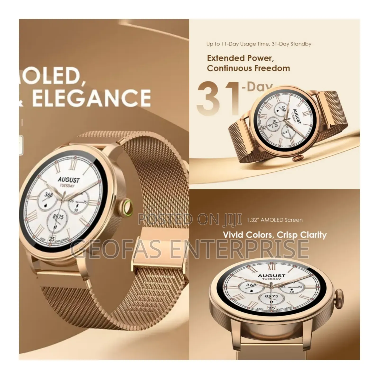 Oraimo Watch Muse 1.32” Amoled Ip68 Smart Watch