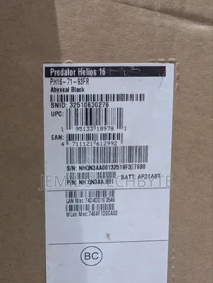 New Laptop Acer Predator Helios 16 16GB Intel Core I9 SSD 1T