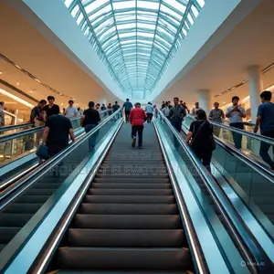 Side View Mall Escalators