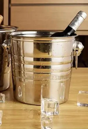 Silver Stainless Steel Beer Bucket With Binaural Handles