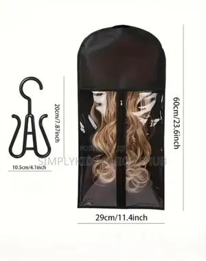 Wig Storage Bag With Zipper Hanger- Pink