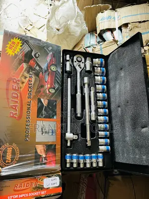 Raider 1/2"Dr Socket Set 24pcs Chrome 12pt