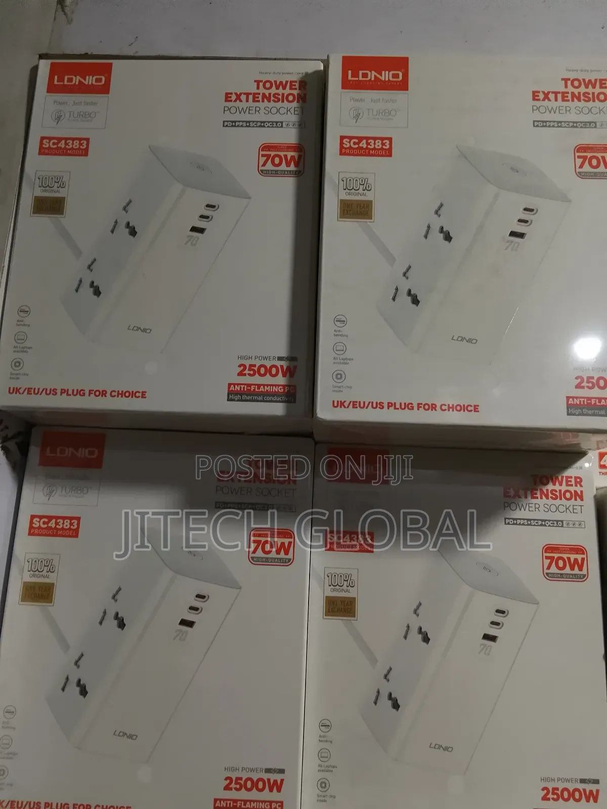 70w Tower Extension Socket Adapter- Usb $Type-C