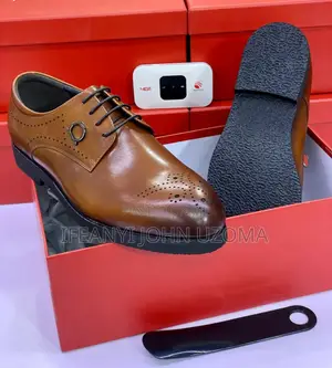 Ferragamo Brown and Black Leather Shoe