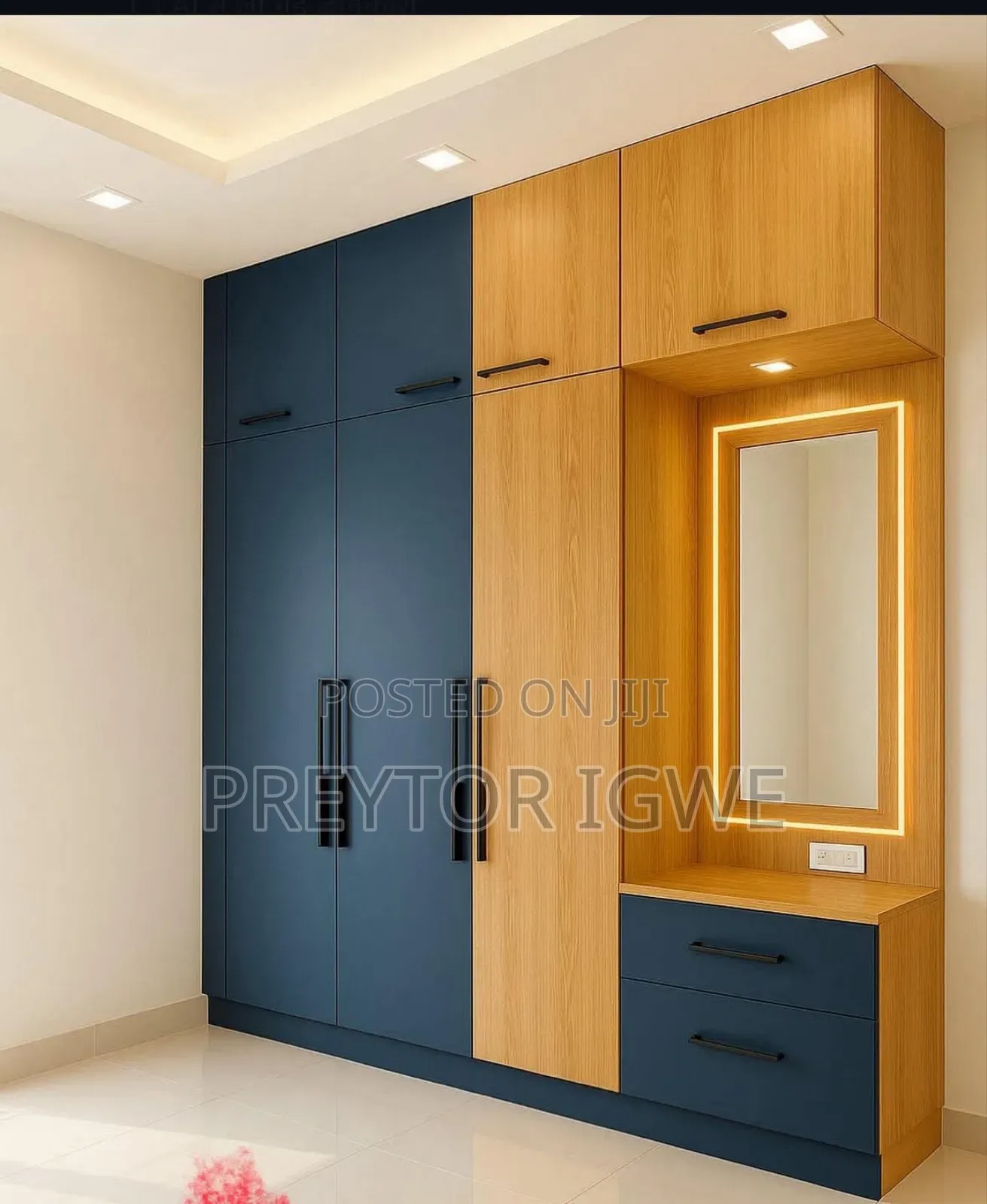 Modern Wardrobe With Mirror and Led Light