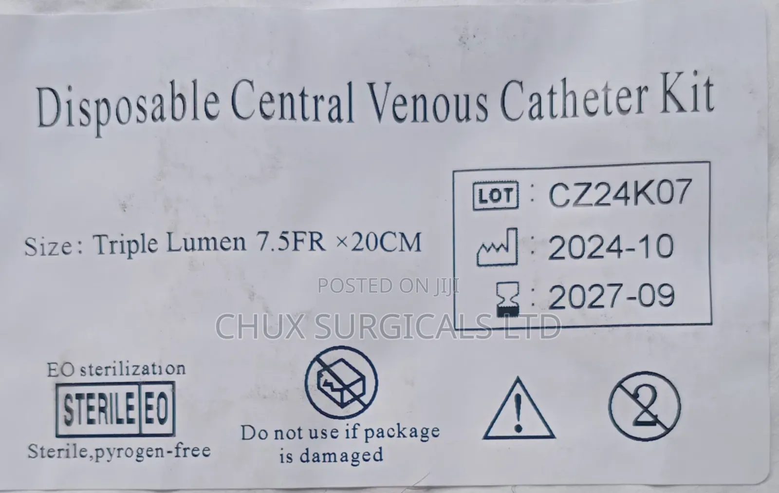 Central Venous Catheters 4fr, 5fr, 5.5fr, 7fr 7.5fr