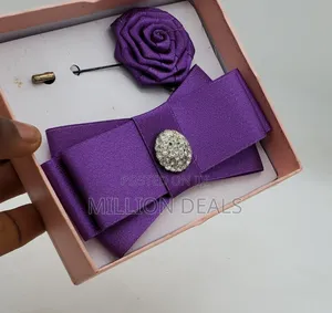 2 Pieces Purple Barrister Bow Tie Sets