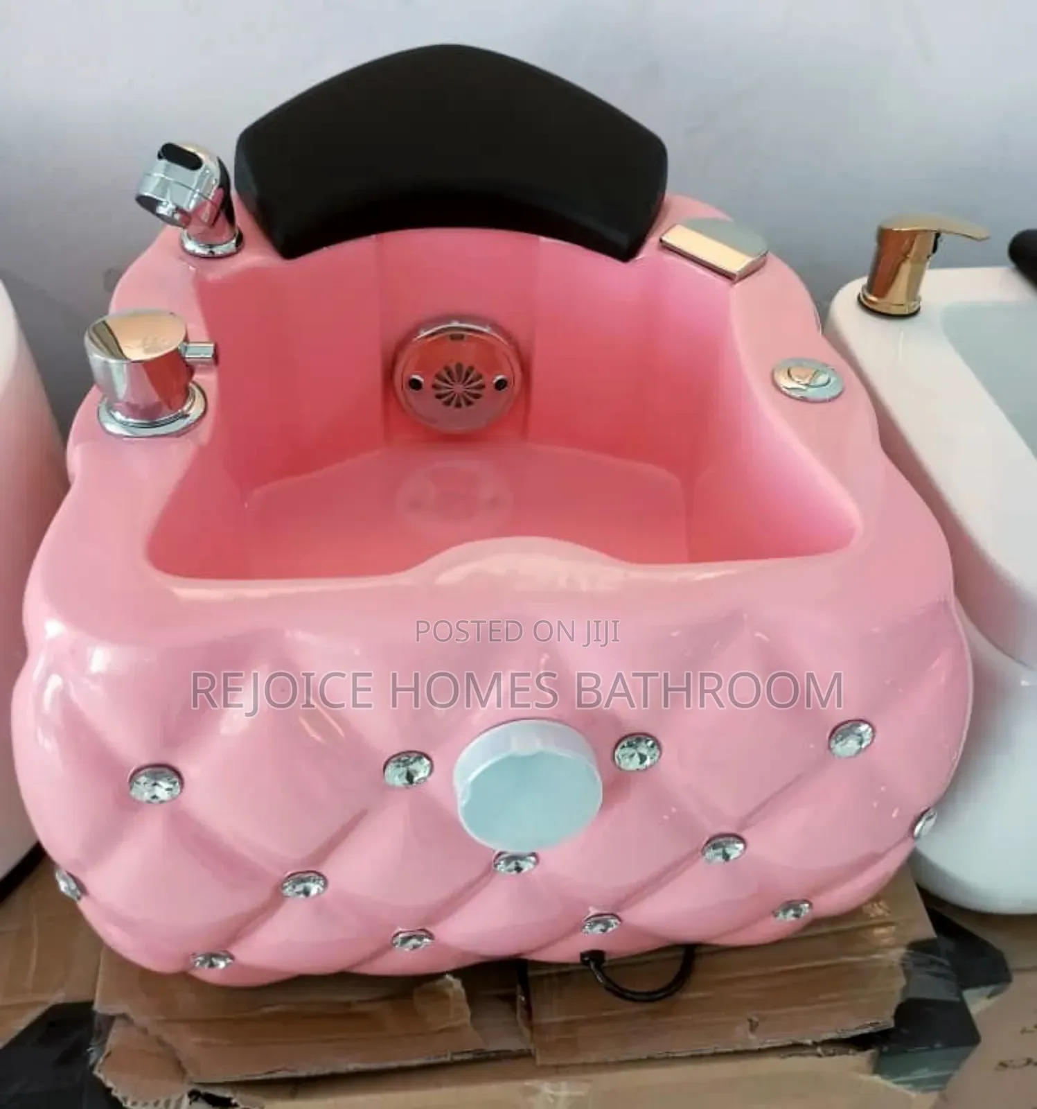 Pink Luxury Pedicure Spa Bath/Basin With Massage