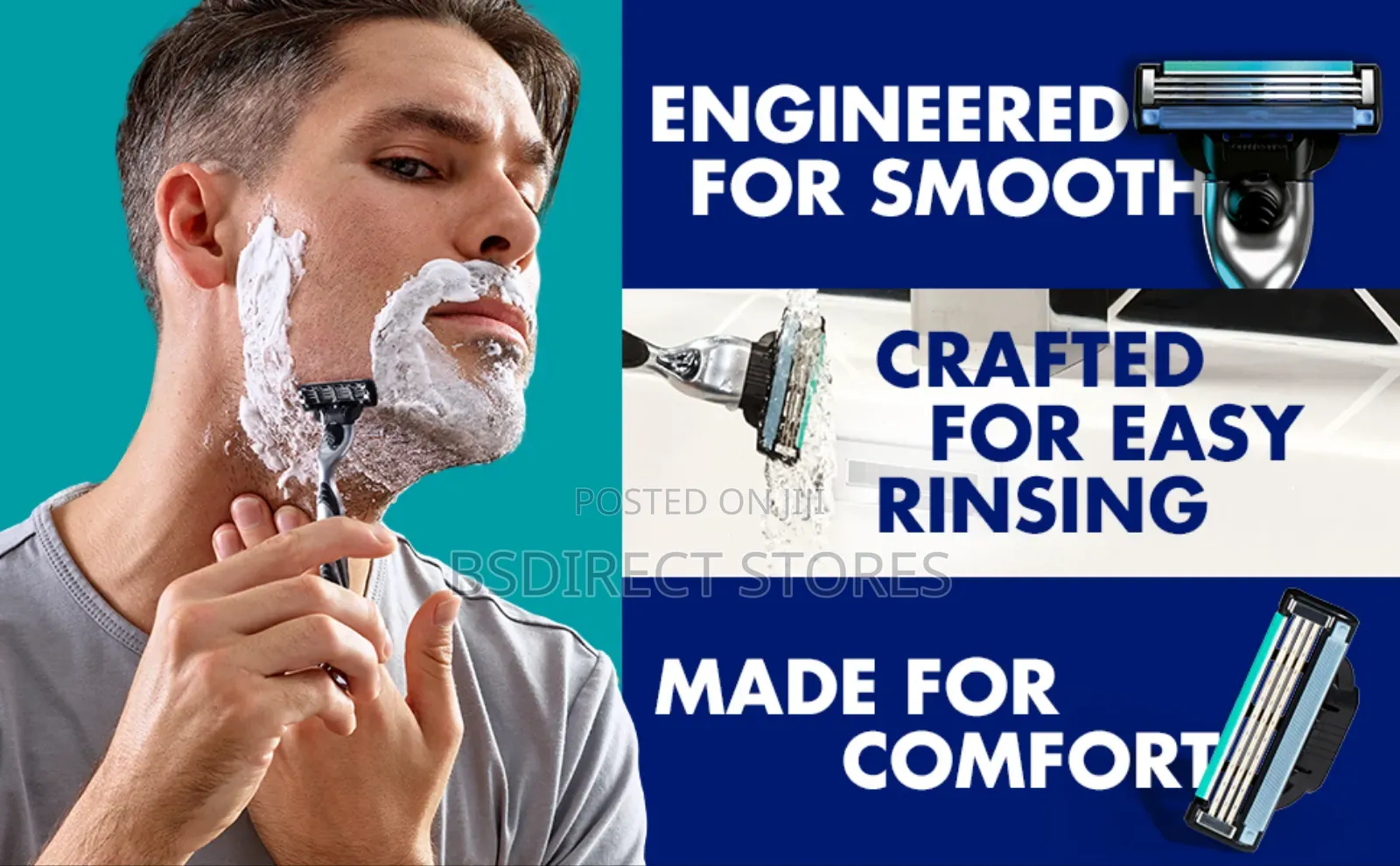 Gillette Mach 3 Razor Kit Plus 4 Blades Classic Smooth Shave