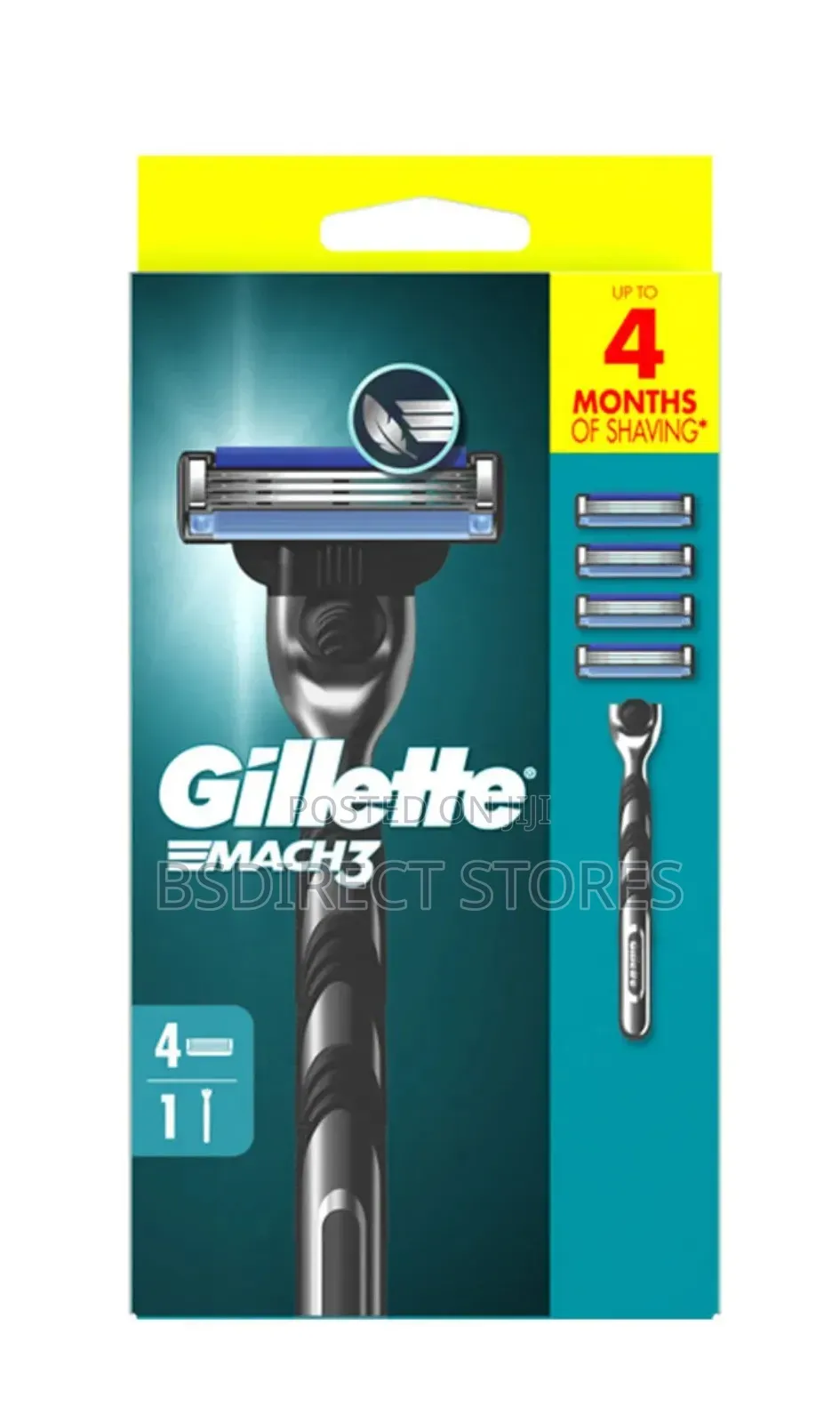 Gillette Mach 3 Razor Kit Plus 4 Blades Classic Smooth Shave