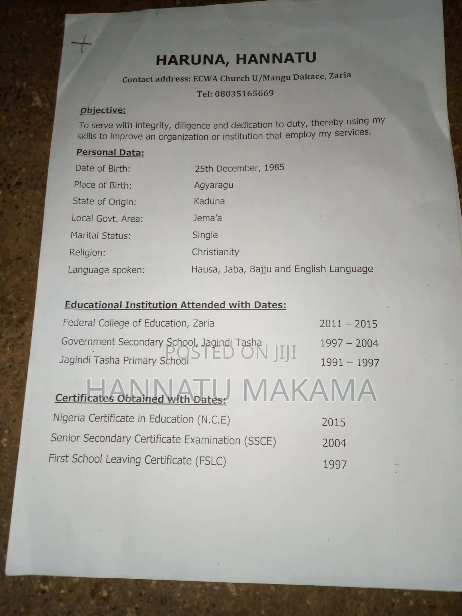 Housekeeping Cleaning CV