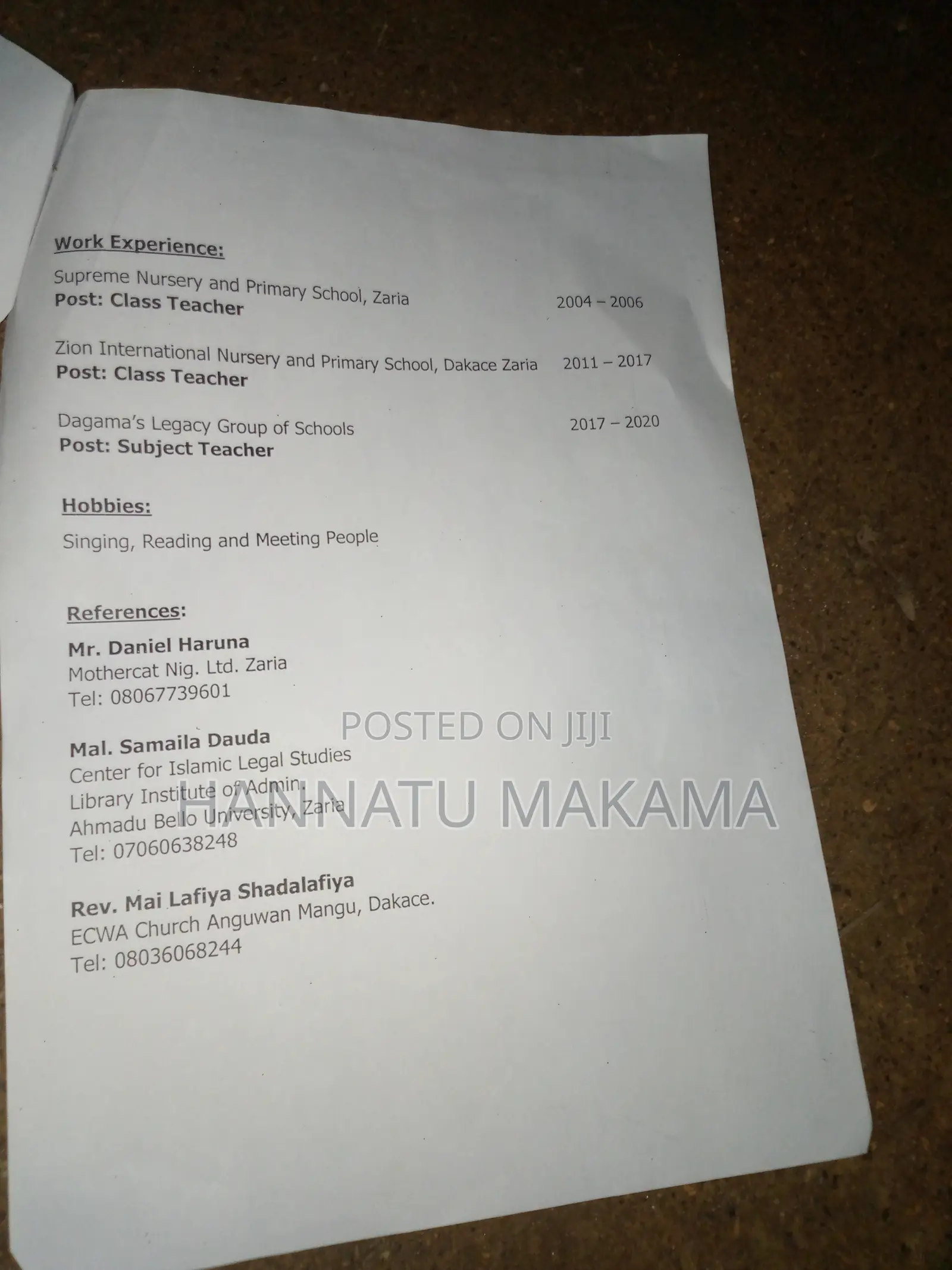 Housekeeping Cleaning CV