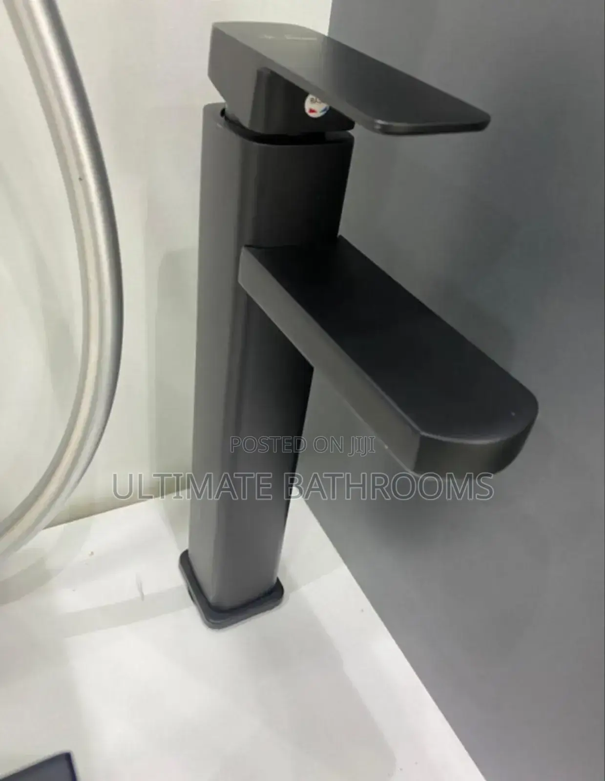 Square Long Black Basin Mixer Tap