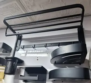 Set of Bathroom Accessories With Multiple Towel Rack