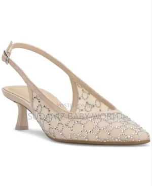 Photo - Women's Gemini Mid Heel Slingback Pumps,Nude Mesh. Size 38.5