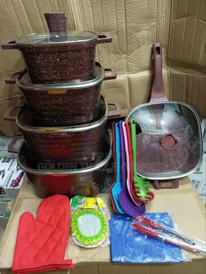 Quality Granite Pot Wit Covered Frypan Wit Accessories