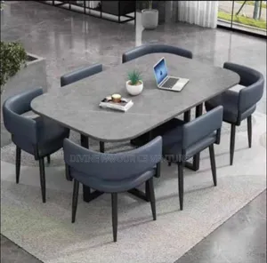 Marble Dining Set With Metal Legs