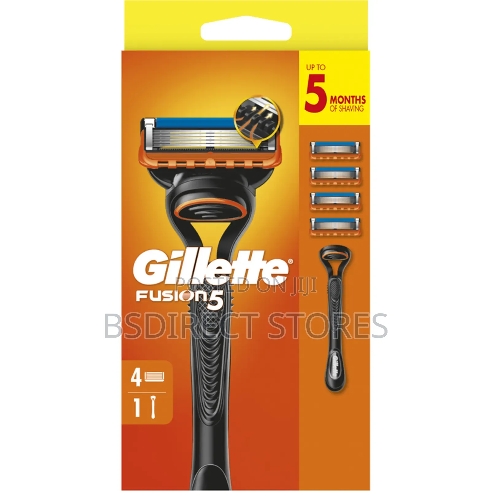 Gillette Fusion5 Starter Pack Razor With 4 Cartridge Blades