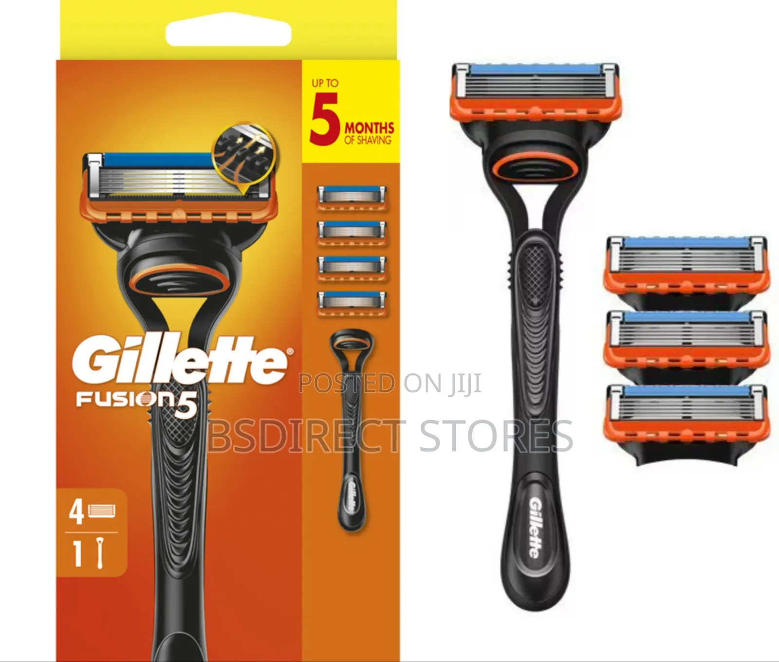 Gillette Fusion5 Starter Pack Razor With 4 Cartridge Blades