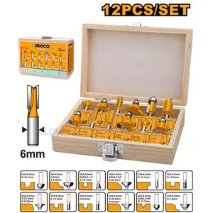 Ingco Akrt1201 Router Bit Set 6mm 12pcs