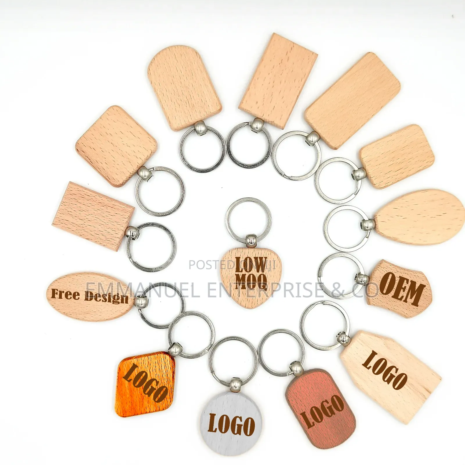 Customizable Diy Wood Keychain Set