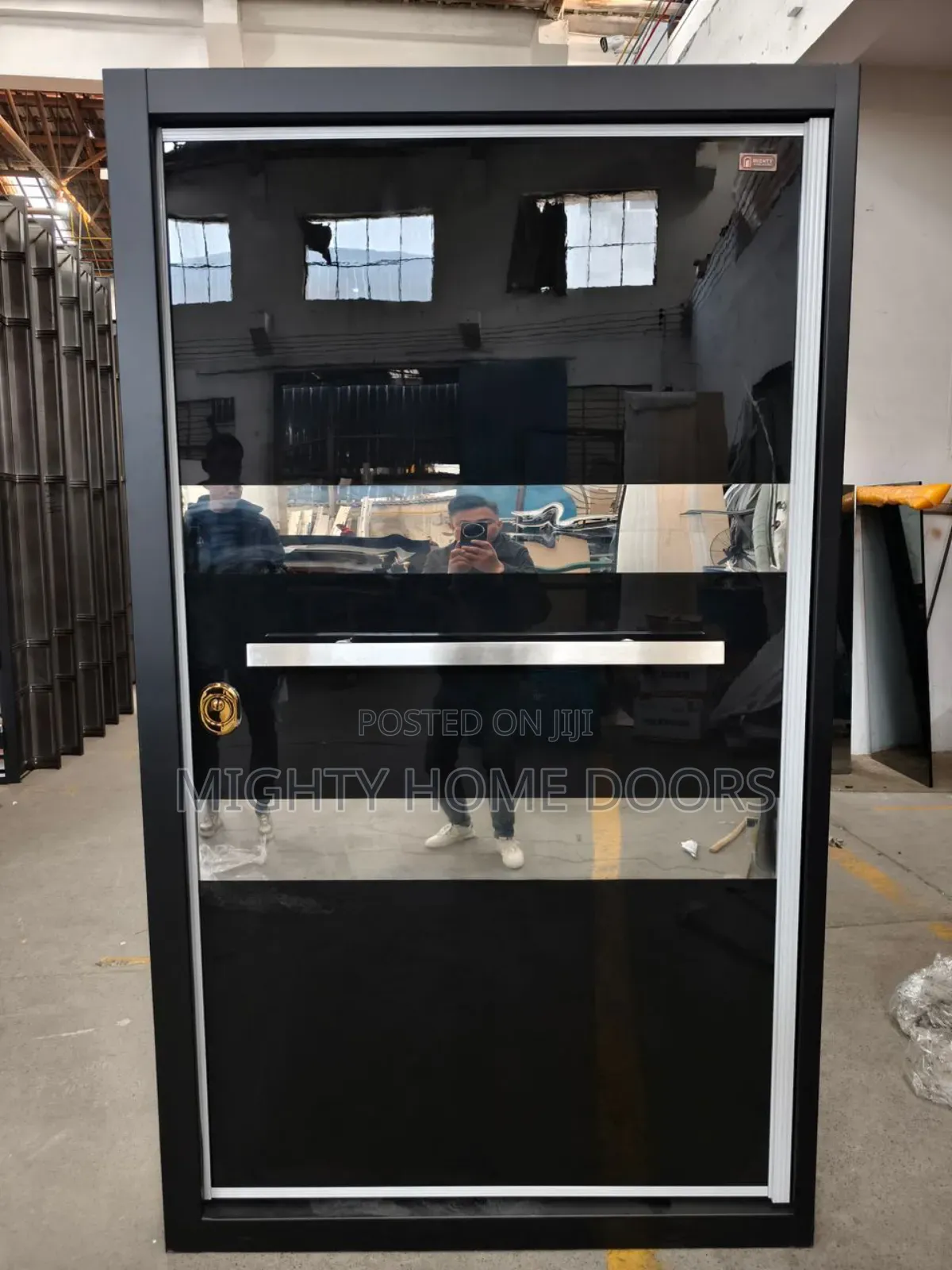 4ft by 7ft Pivot Door With Silver Lining.