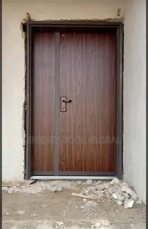 9" 7ft/4ft Wooden Effect Double Security Exterior Door