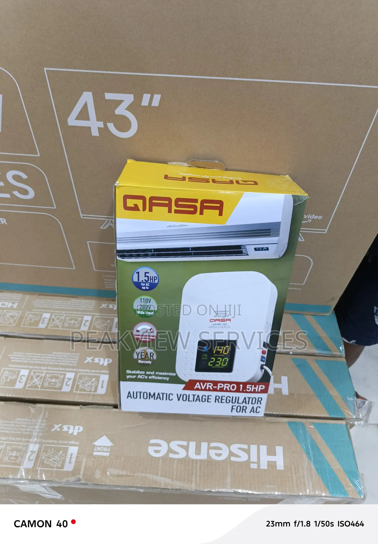 Qasa 2000w Stabilizer With Digital Display Wall Mount Design