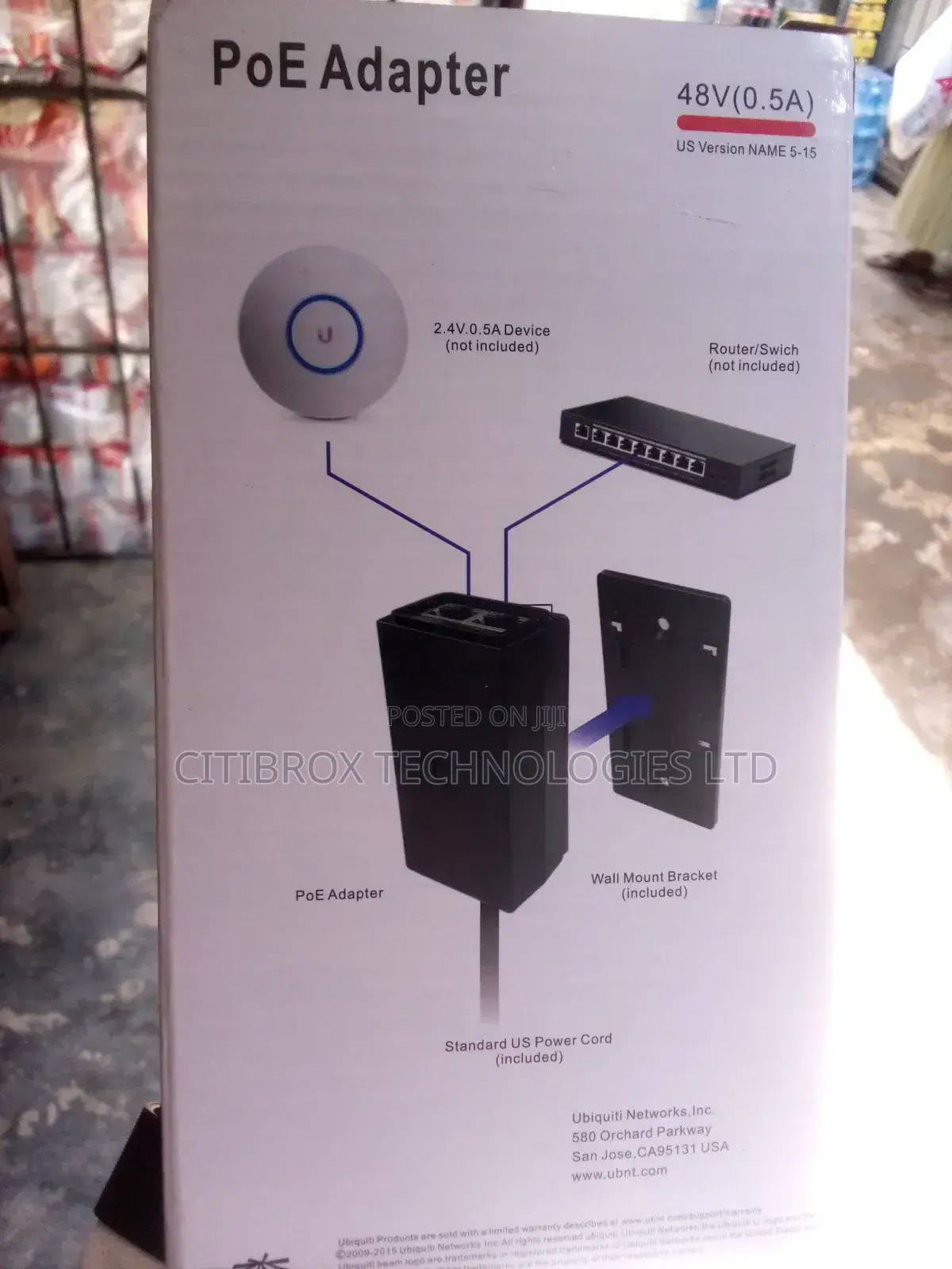 Poe Adapter Ubiquiti 48v 0.5a