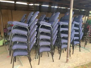 Patterned Church Chair With Logo And Carrying Rack