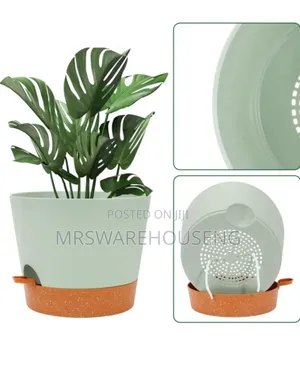 2pcs Self Watering Planters With Drainage Holes and Saucers