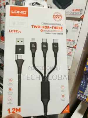 Ldnio 2 in 3 Fast Charging Data Cable Lc97uc - 100w