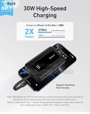 Anker Zolo Portable Charger, 10,000mah 30w Power Bank
