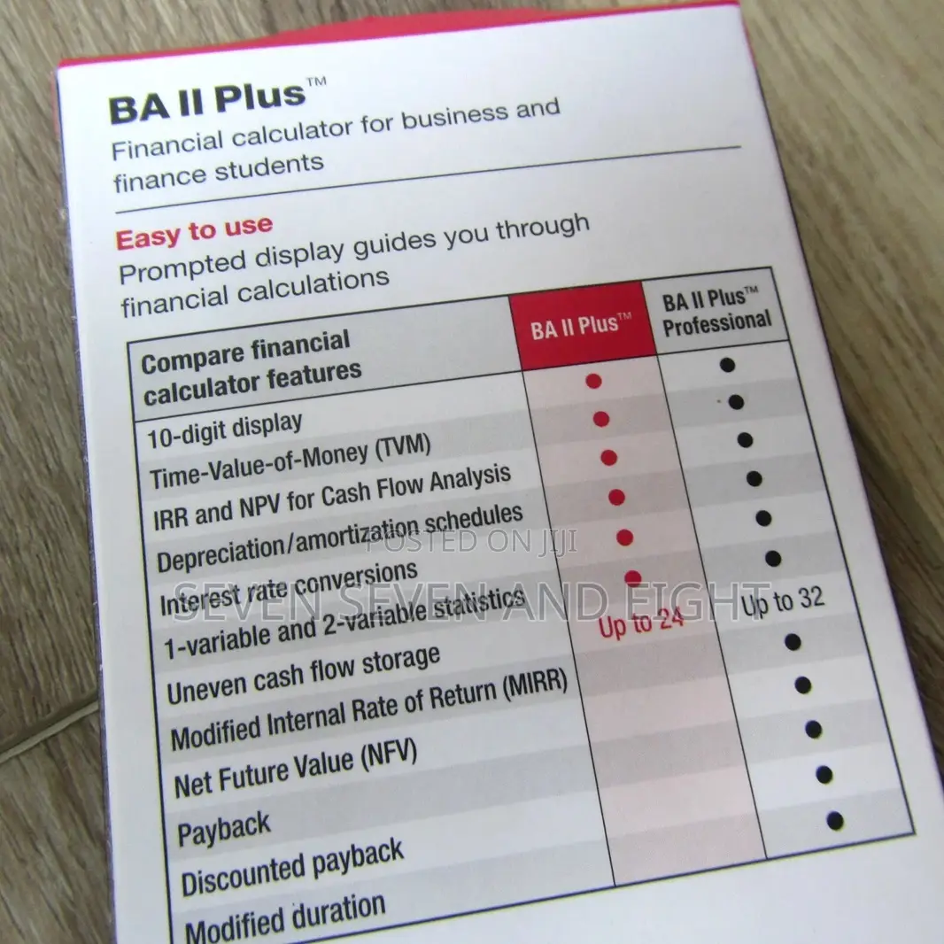 Ba Ii Plus Calculator for Cfa + Pouch+ Extra Battery(48 Hours Promo)