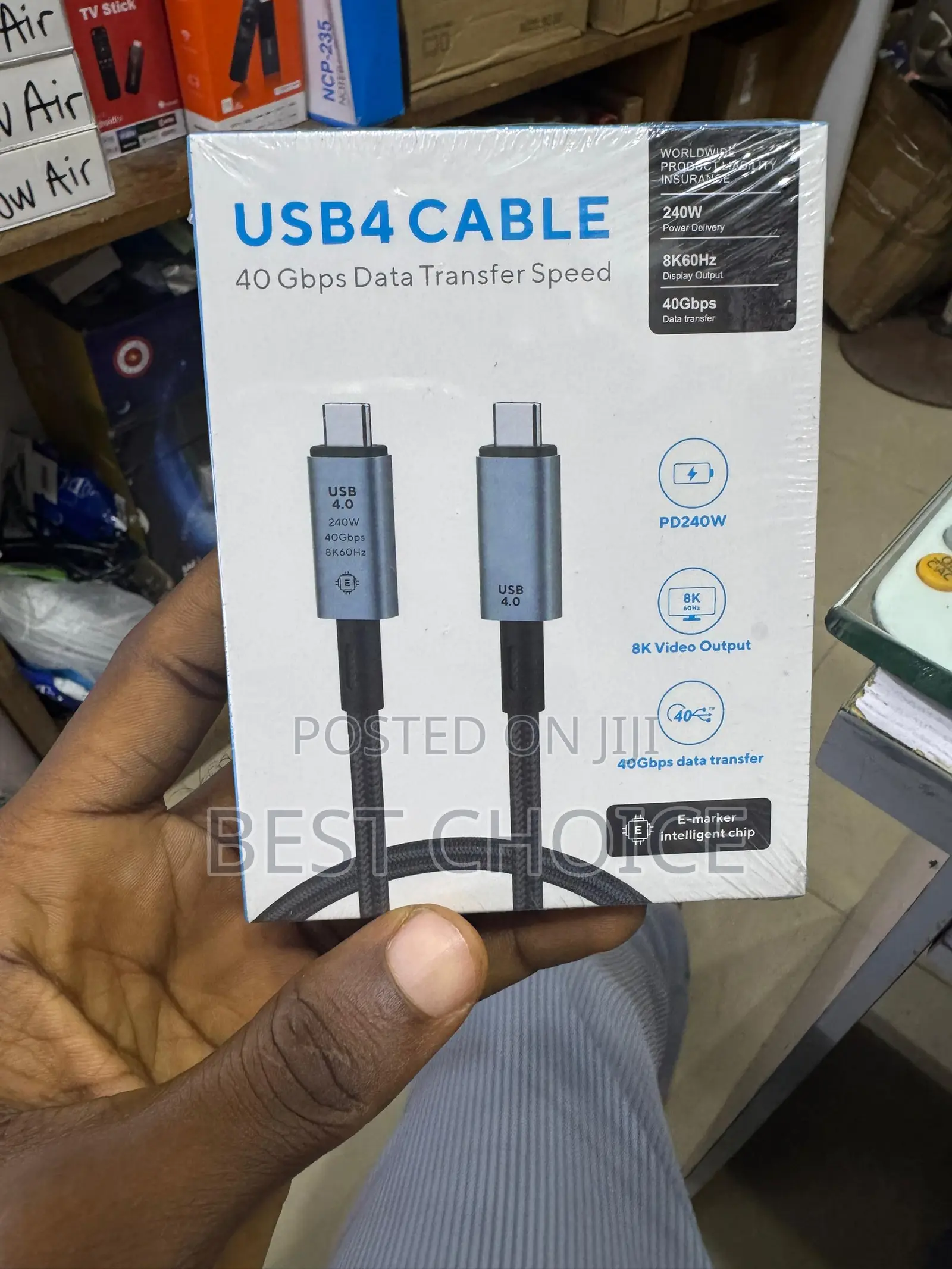 Usb4 Thunderbolt 4 Cable 40gbps Video and 240w Charging