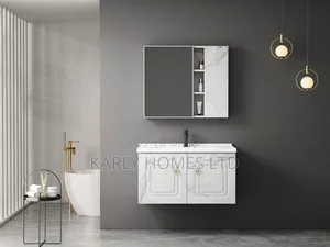Premium Luxury Cabinet Set, Wash Hand Basin, Mirror Shelf
