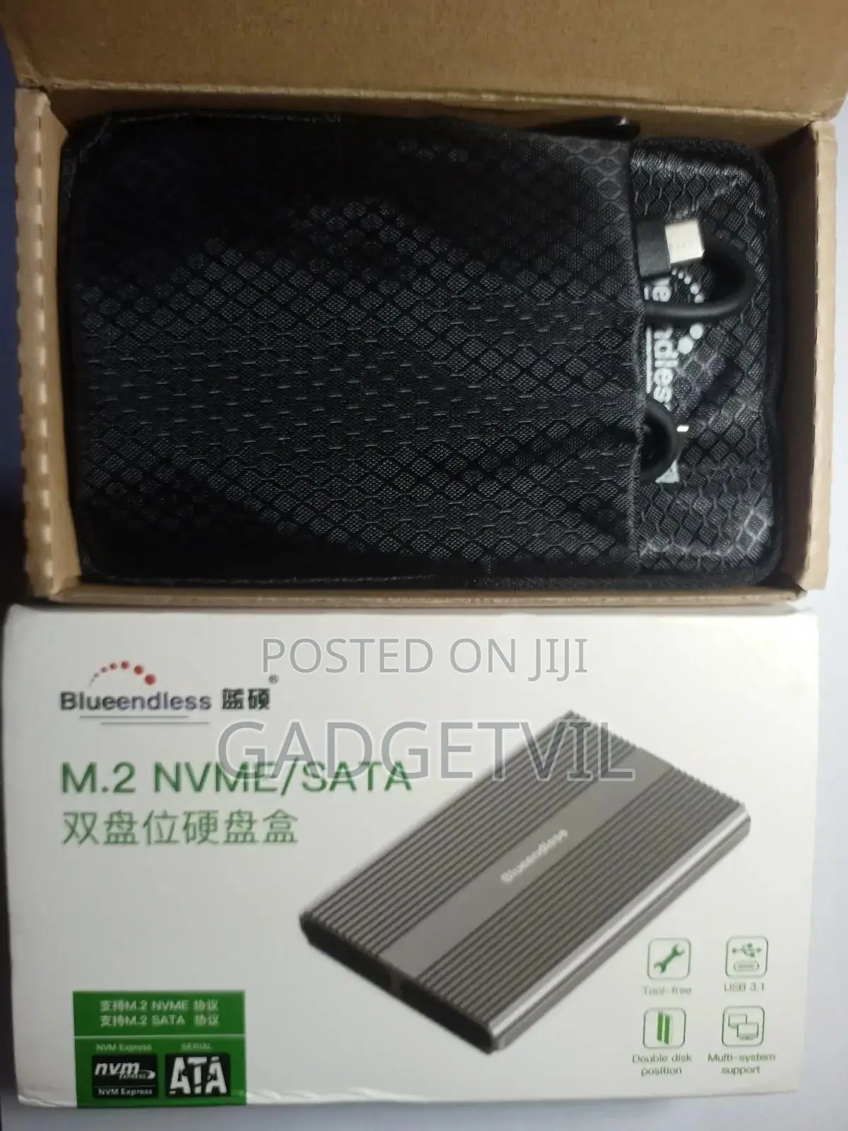 Dual Protocol M.2 Nvme/Sata Ssd Type C Enclosure