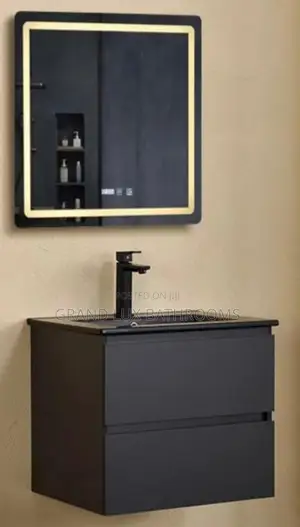 Backlit Led Mirror Bathroom Vanity With Integrated Sink