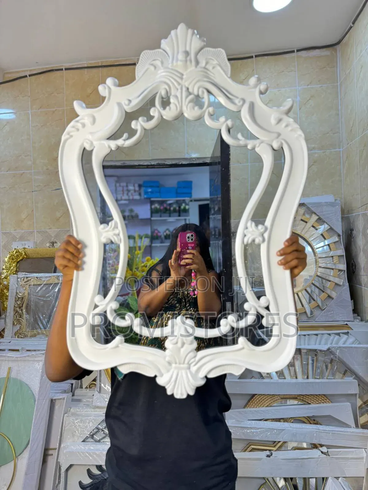 Luxury Big Wall Mirror (White)