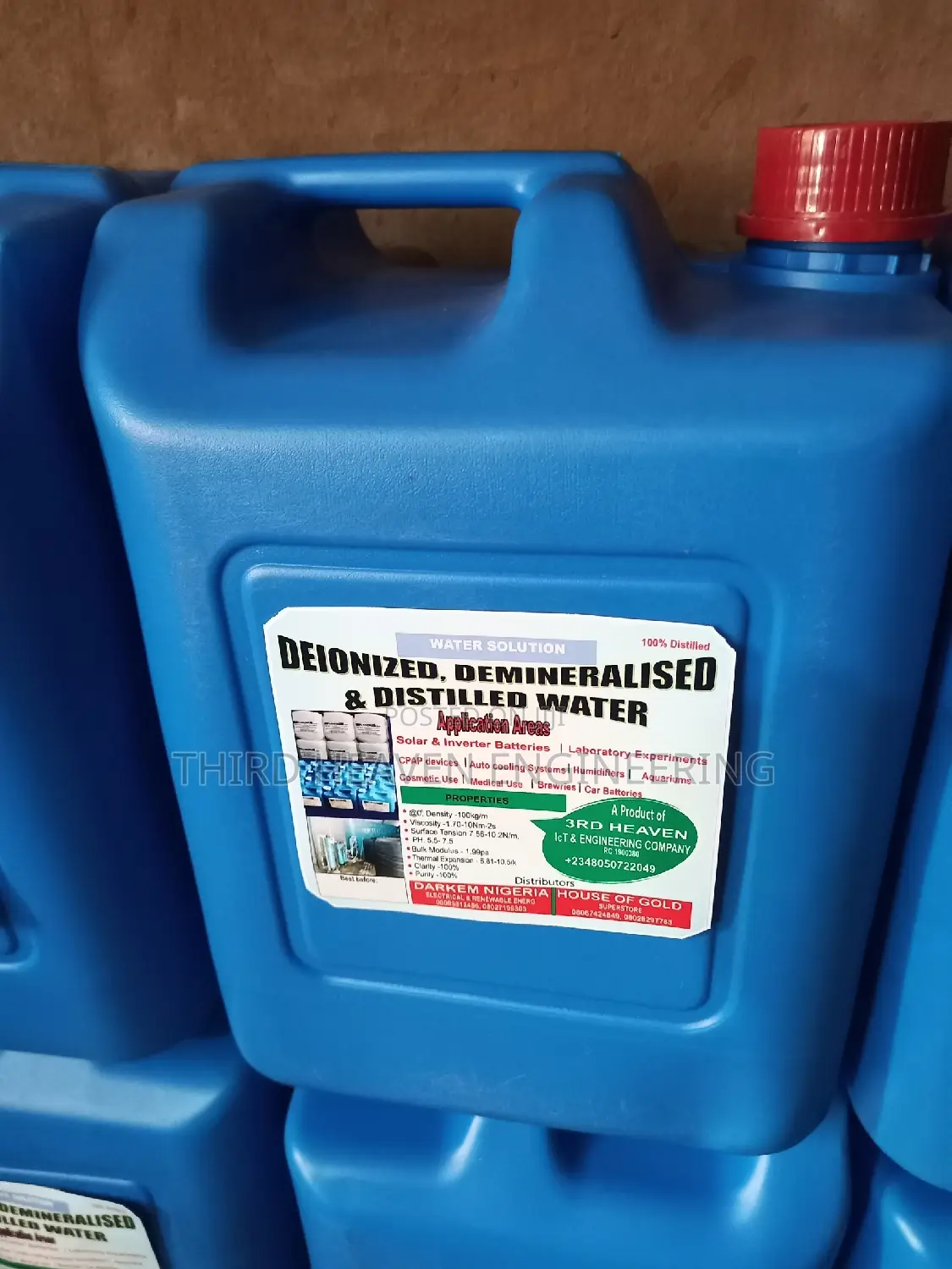 20ltr Deionized/Distilled Water