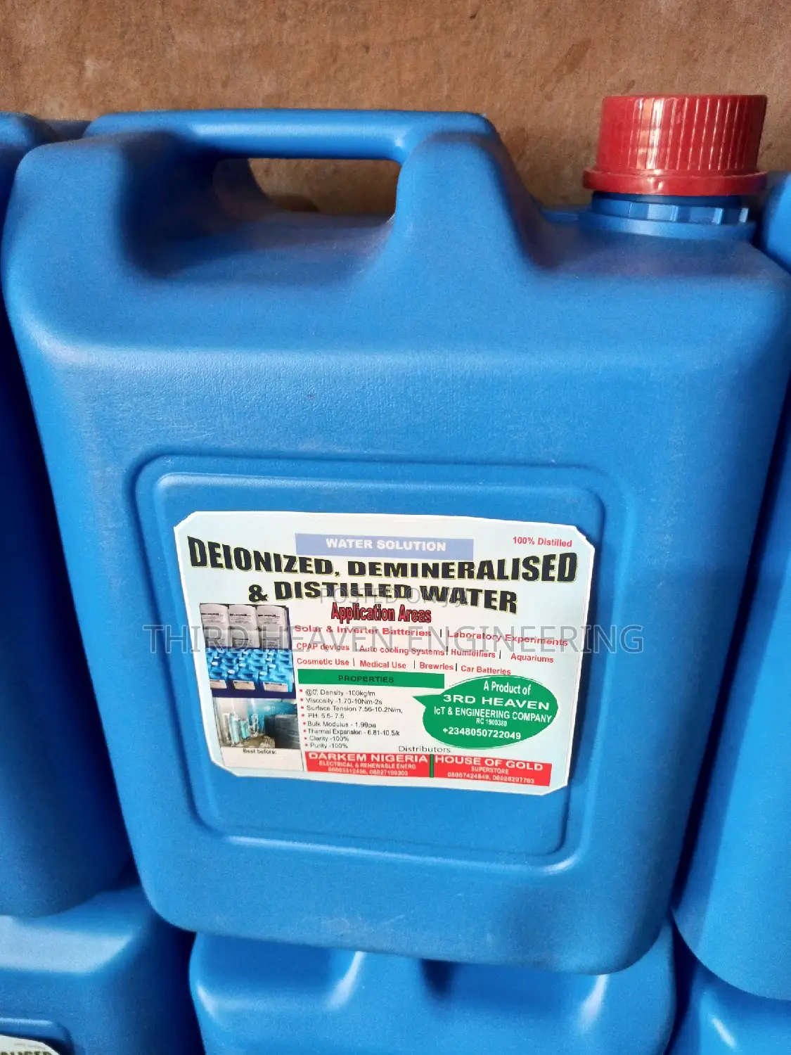 20ltr Deionized/Distilled Water
