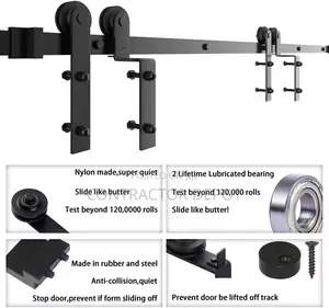 Bypass Industrial Sliding Barn Door Hardware Kits