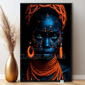 Hd Framed African Queen Acrylic Digi Painting Wall Arts