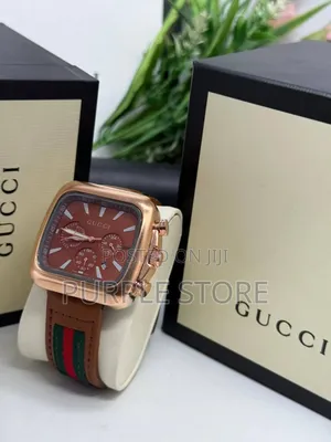 Photo - Gucci Chronograph Brown Leather Wristwatches
