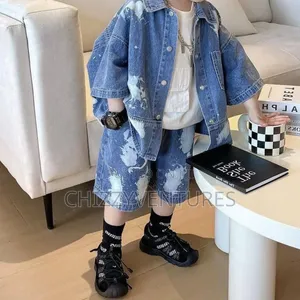 Photo - High Denim Jacket and Shorts(Up and Down) for Boys