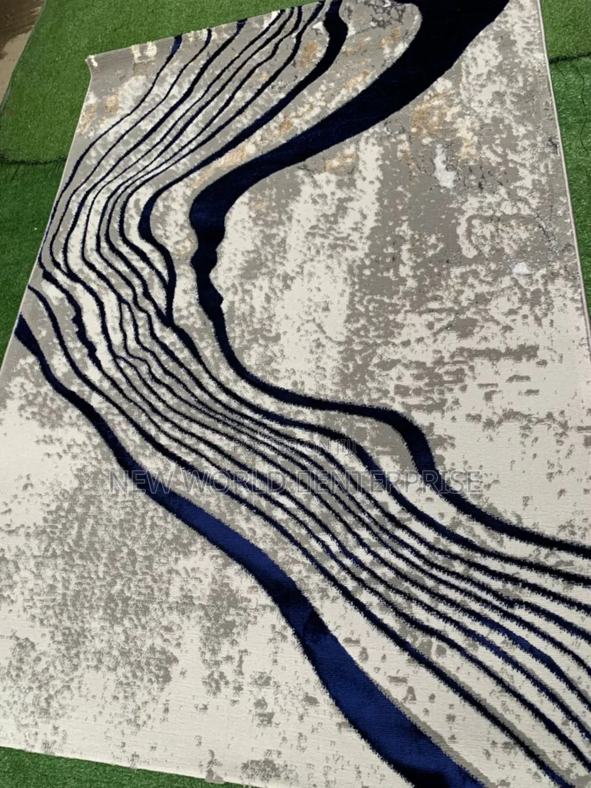 4by6 Feets Modern Turkish Centre Rug Dark Blue/Gray