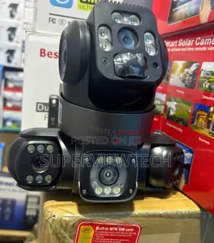 Solar Cctv Digital Triple Camera, 10mp Full Hd Color Display