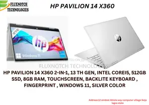 New Laptop HP Pavilion 14 X360 2-in-1 8GB Intel Core I5 SSD 512GB